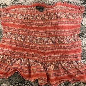 red floral american eagle tube top